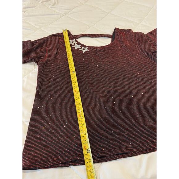 Womens XL Beaded Embellished Sweater Black And Red - Picture 2 of 6